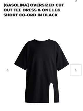TRACKSUITBAE Gasolina Oversized Black Cut-Out uTee Dress